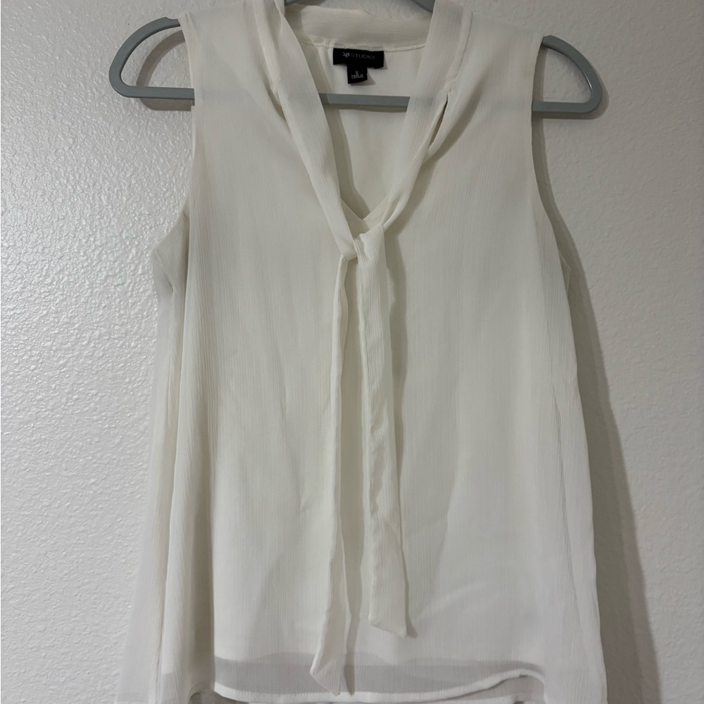AB Studio Cream Sleeveless Blouse